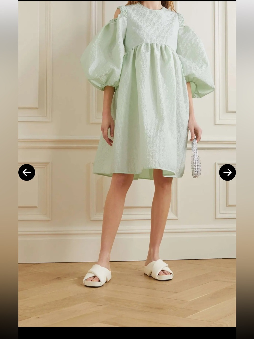Cecilie Bahnsen Pale Mint Puff-Sleeve Mini Dress